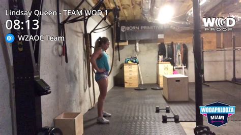Lindsay queen wodapalooza team qualifier workout 1 - YouTube