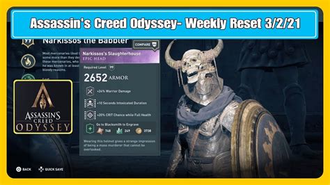 Assassin S Creed Odyssey Weekly Reset 3 2 21 YouTube