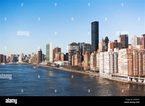 Skyscrapers And Buildings Along Hudson River In New York City Usa