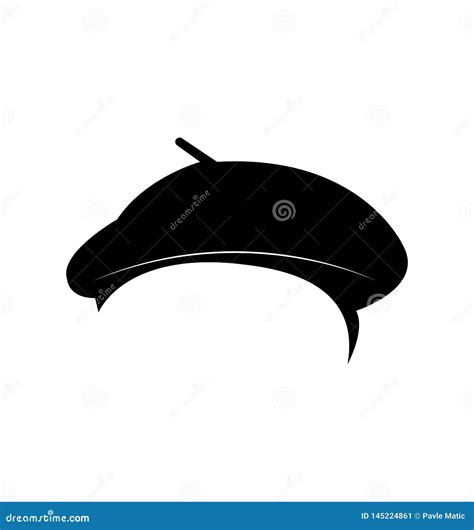 Vector Illustration Of A Black Beret Hat Vector Illustratie