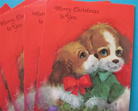 Cute Puppy Dog Vintage Christmas Cards 5