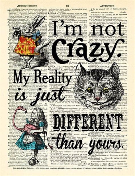 Alice In Wonderland Poster Im Not Crazy My Reality Is Just Different