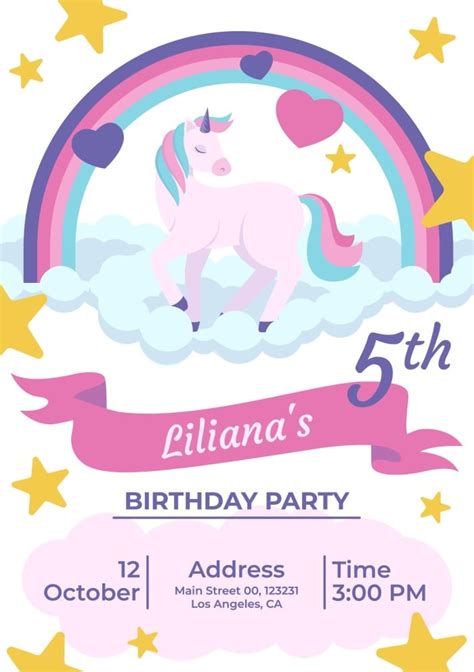 Free Unicorn Invitation Templates To Customize Wepik