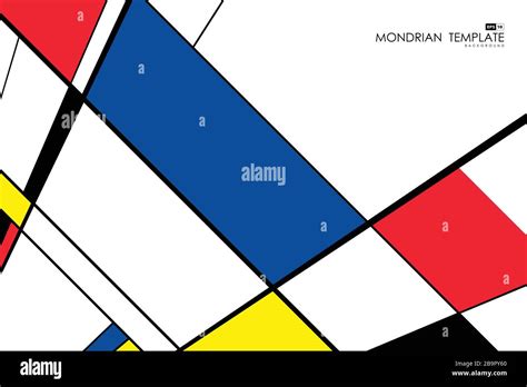 Mondrian Painting Red Yellow Blue Stock Vector Images Alamy