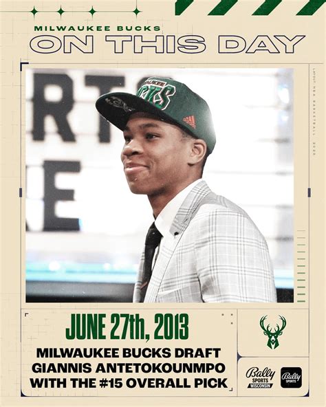 bally sports wisconsin on twitter 1⃣0⃣ years ago today the bucks drafted giannis