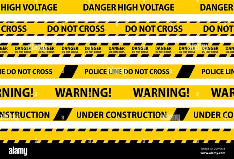 Danger Caution And Warning Seamless Tapes Black And Yellow Police