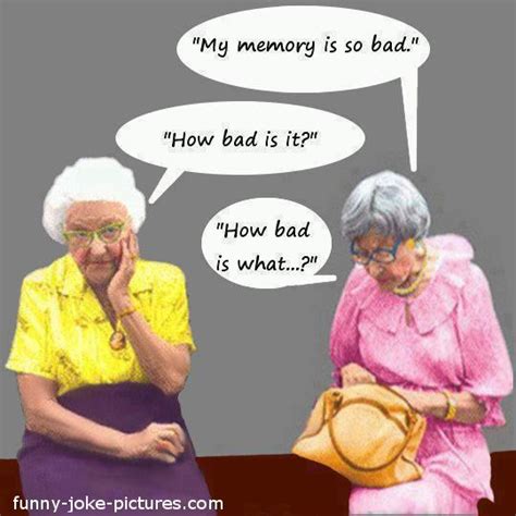 Old Lady Cartoons Funny Old Women Memory Joke Picture Mu Memory Is