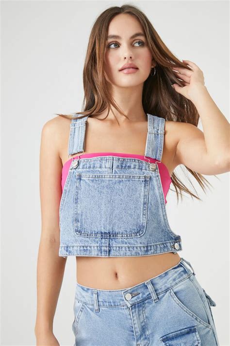 Denim Overall Crop Top