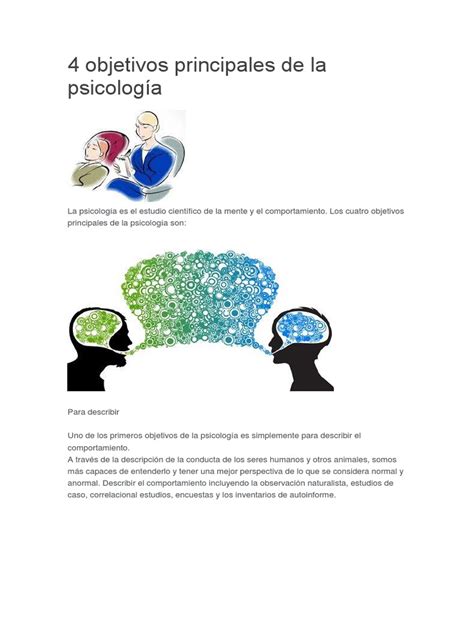 Objetivos De La Psicologia