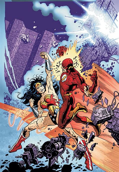 Wonder Woman Vs Flash By Jose Luis Garcia Lopez Super Herói Marvel Herói