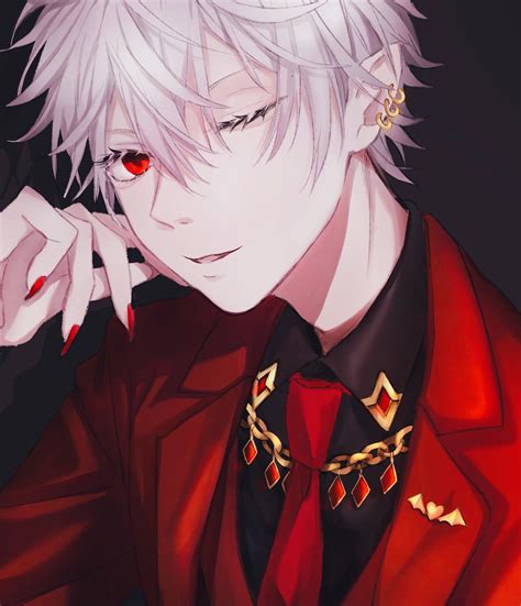 List Wallpaper Anime Guy White Hair Red Eyes Completed