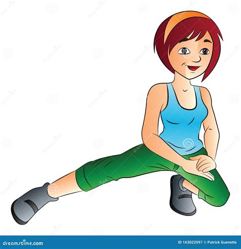 Woman Doing A Stretching Exercise Illustration Stock Vector