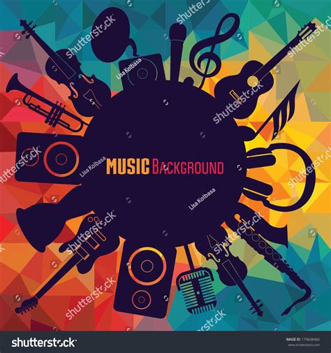 Colorful Music Background Stock Vector Royalty Free 179608460