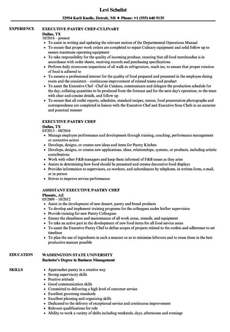 Executive Pastry Chef Resume Sample Pastry Chef Chef Resume Pastry