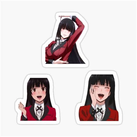 Yumeko Jabami Pack Of 3 Stickers Sticker For Sale By Galaxy Wolves