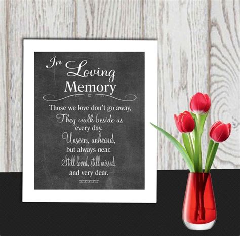 In Loving Memory Printable Memorial Table Wedding By Dorindaart