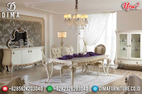 Meja Makan Mewah Pamela Luxury Carving New Furniture Jepara Design Df