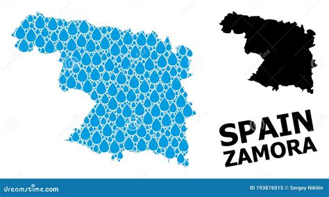 Vector Collage Map Of Zamora Province Of Water Tears And Solid Map