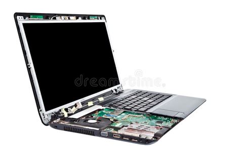 Laptop Half Disassembled Laptop Repair Service Royalty Free Stock
