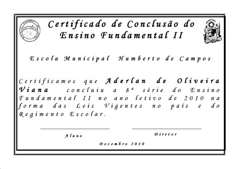 Certificado Do Ensino Fundamental