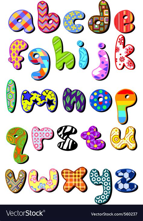Patterned Lower Case Alphabet Royalty Free Vector Image
