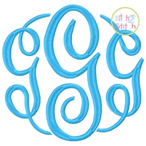 Fancy Circle Large Monogram Font Machine Embroidery Small Etsy In