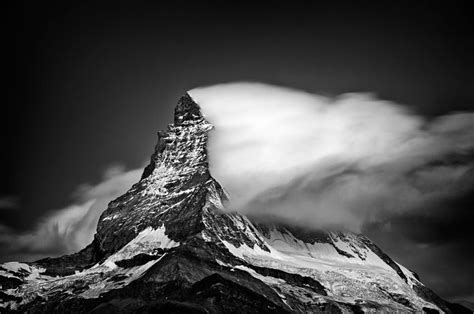Matterhorn Portrait Of A Mountain Black And White Landscape World