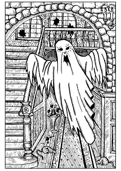 Fantôme d'Halloween  Coloriage Halloween pour enfants