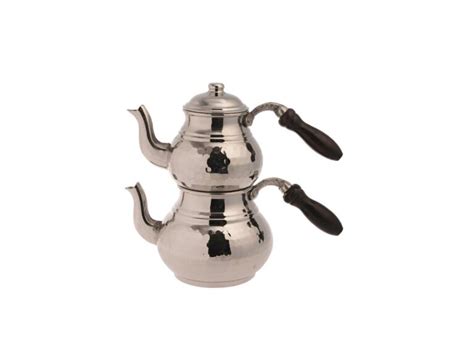 Hammered Shiny Silver Turkish Tea Pot Turkishbox