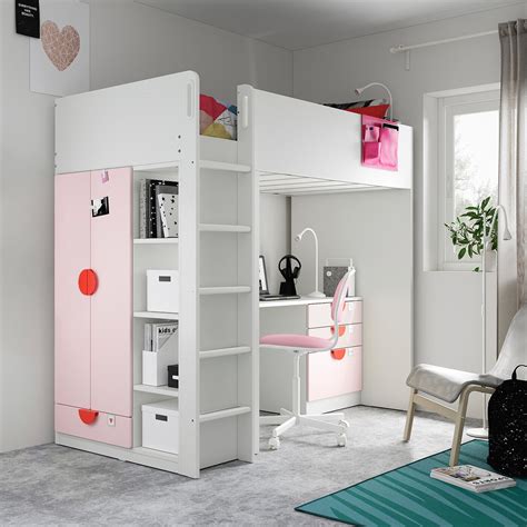 Manuali per la categoria ikea letti a soppalco. SMÅSTAD Letto a soppalco - bianco rosa pallido/con ...