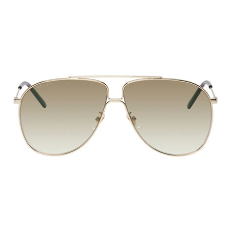 gucci gold ultra light aviator sunglasses ssense canada gucci sunglasses mirrored sunglasses