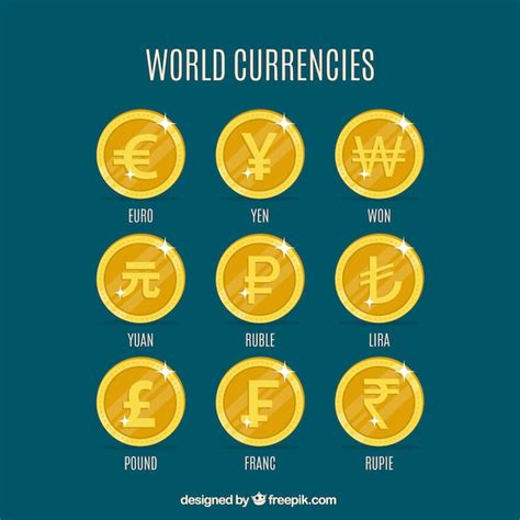 World Coins Set Vector Free Download