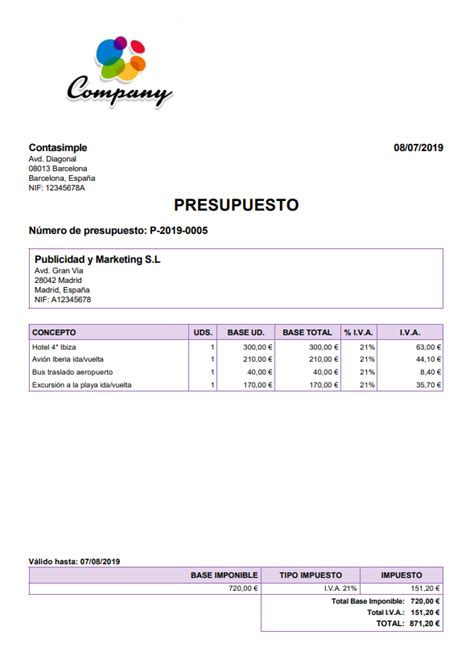 Modelos De Presupuestos Plantillas Para Hacer Presupuestos