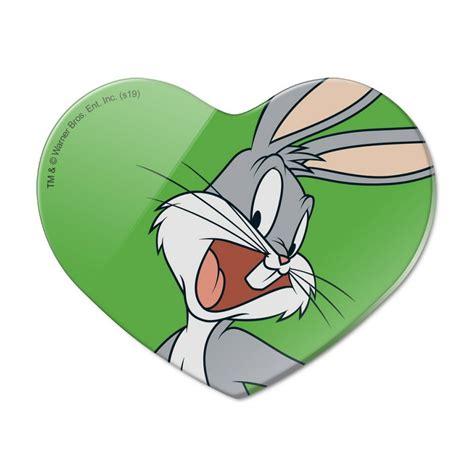 Looney Tunes Bugs Bunny Heart Acrylic Fridge Refrigerator Magnet