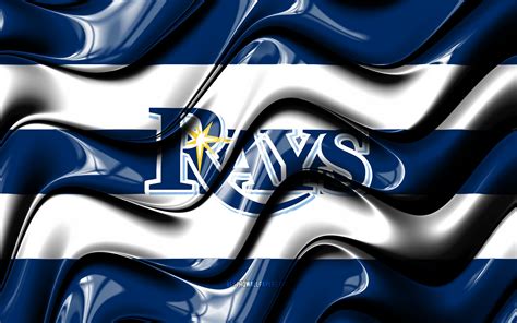 Download Wallpapers Tampa Bay Rays Flag 4k Blue And White 3d Waves