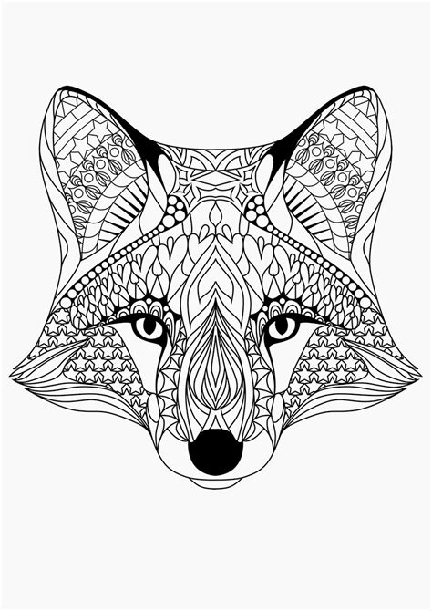 Coloriage à imprimer mandala composé de figures géométriques et de fleur à motifs enchevêtrés. Coloriage Renard mandala dessin gratuit à imprimer