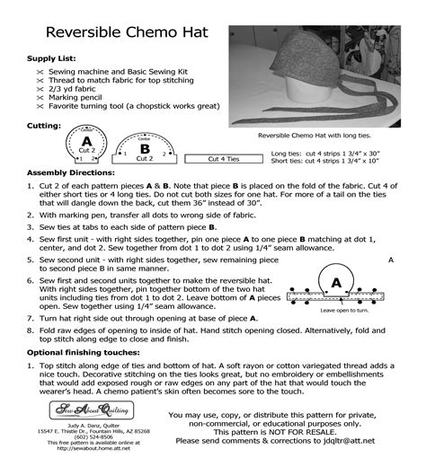 The pdf downloads are hand drawings that are not digitized. Pattern for sewn reversible chemo hat | Scrub hat patterns ...