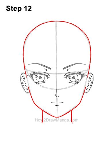 How To Draw A Basic Manga Woman Head Front View Step By Step Pictures How Draw Manga