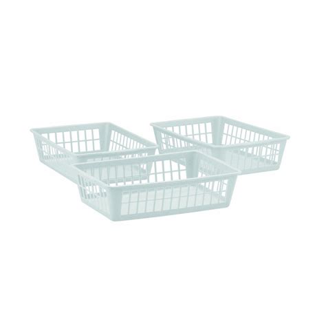 United Solutions Mini Plastic Storage Baskets White Set Of 3 Amazon