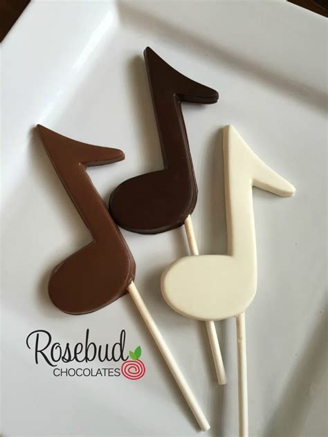Milk And Dark Chocolate Music Note Lollipop Favors Rosebudchocolates