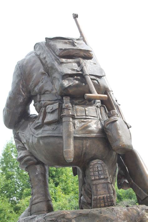 Bronze Life Size Kneeling Soldier Memorial Available For Special Order