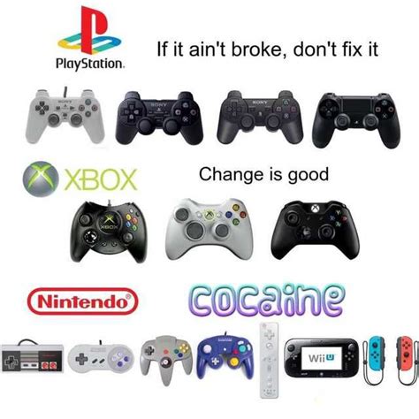 The Evolution Of Gaming Controllers Video Games Funny Gaming Memes