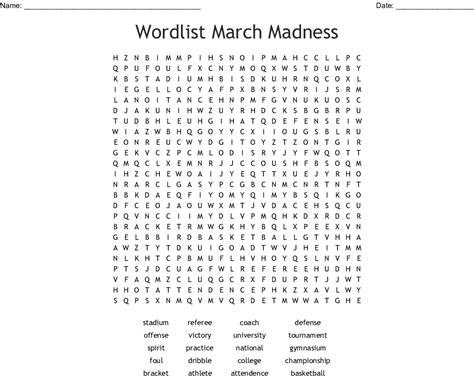 March Madness Word Search Printable Word Search Printable