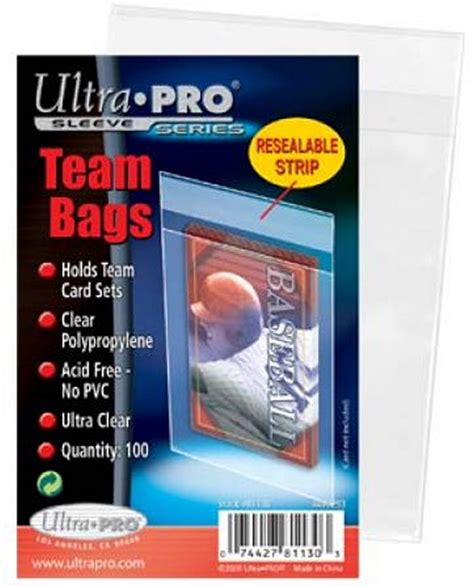 Ultra Pro Soft Sleeve Team Bag 100 Pack 074427811303 Mwave