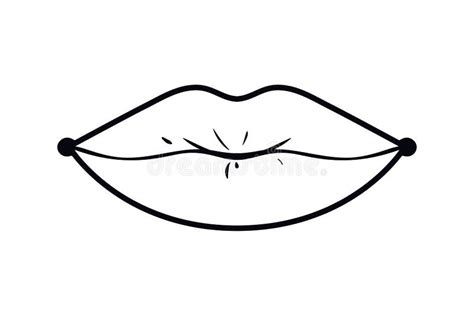 Female Lips Pop Art Style Isolated Icon Stock Vector Illustration Of