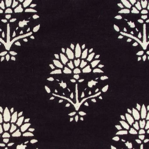 Indian Block Print Floral Cotton Fabric Black And White Flickr