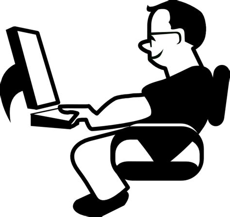 The term clip art refers to simple drawings made for computer users for both digital and printed click on clipart and whatever other filters you want to use. Man Using Computer Clip Art at Clker.com - vector clip art ...