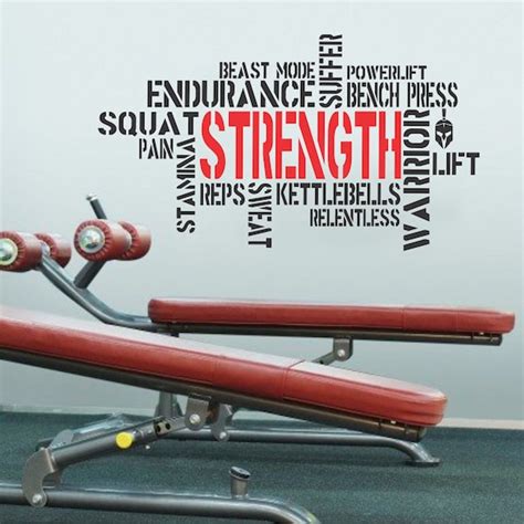 Motivational Wall Decal Gym Quote Fitness Words Removable Etsy