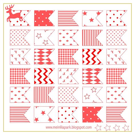 Free Printable Christmas Flags Ausdruckbare Sticker Freebie