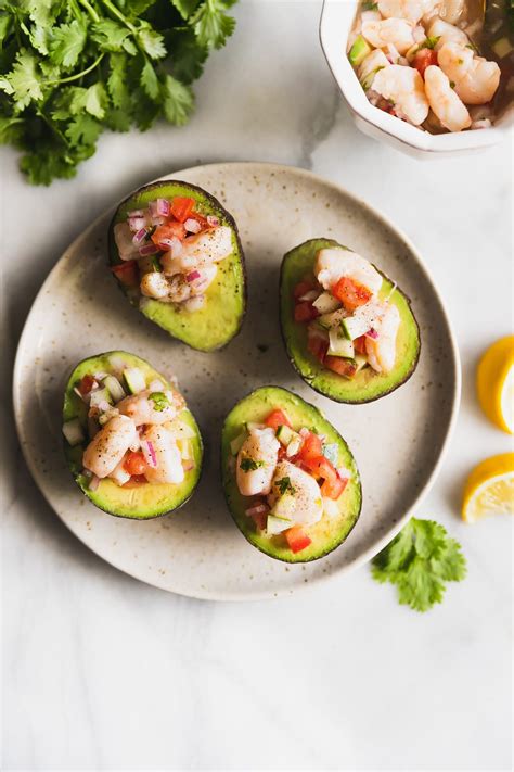 How to make shrimp ceviche. Shrimp ceviche stuffed avocados made with red onion ...